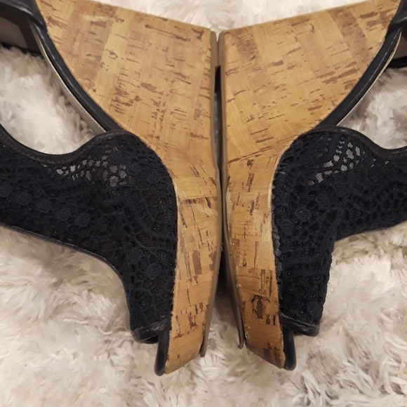 Navy Blue Espadrille Wedge Heels - Picture 7 of 11